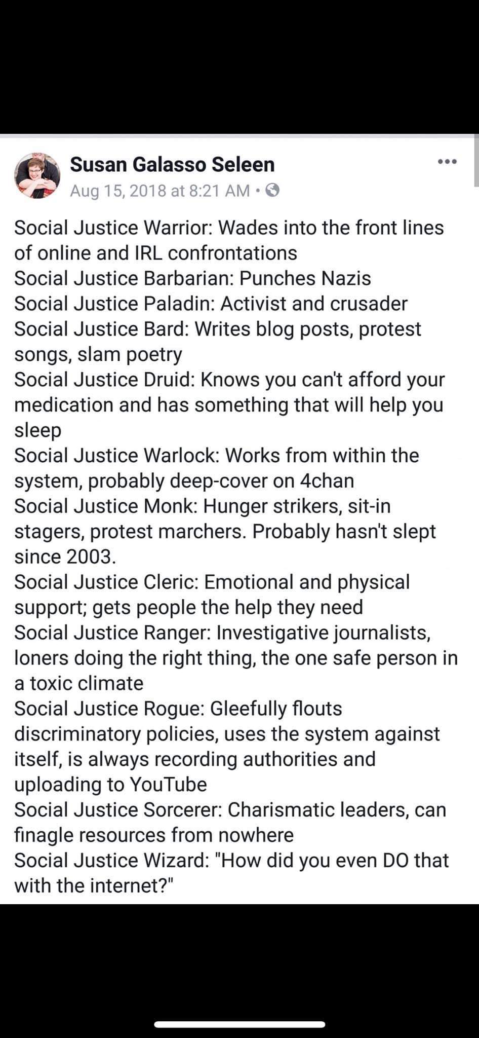 Choose your social justice class