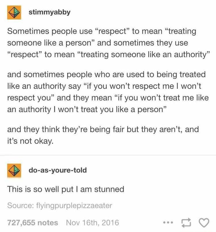 Respect and authority