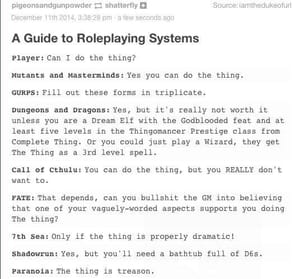 A guide to roleplaying systems